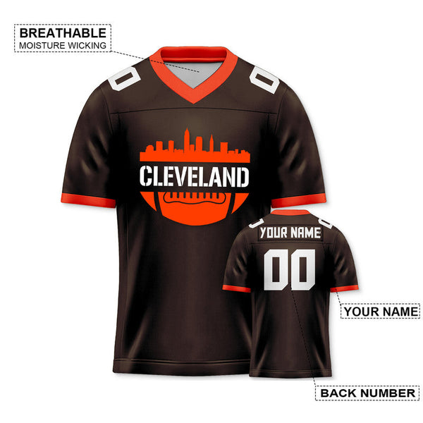 Custom Football Jersey With Cleveland City Souvenir Fashion Football Shirt