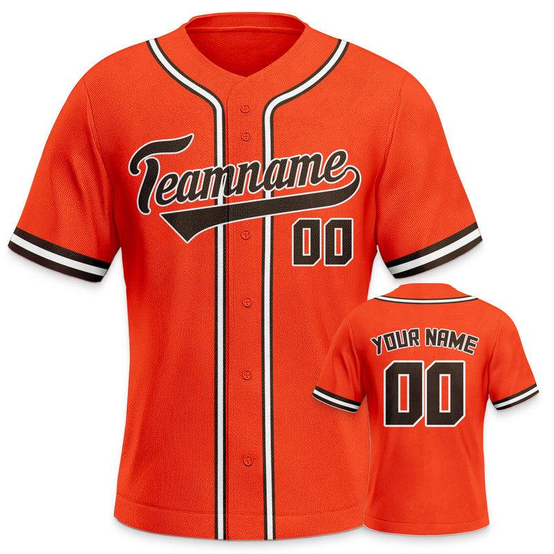 Custom Orange Brown-White Authentic Baseball Jersey