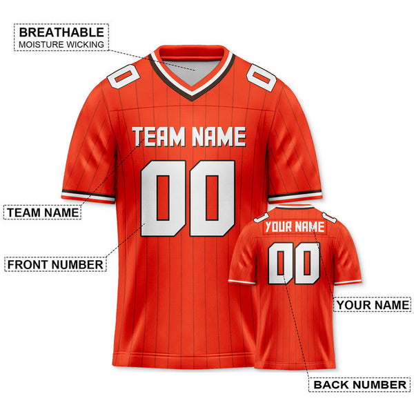 Custom Orange White-Black Concept Version Authentic Football Jersey