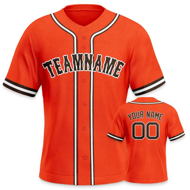 Custom Orange Brown-White Authentic Baseball Jersey-2