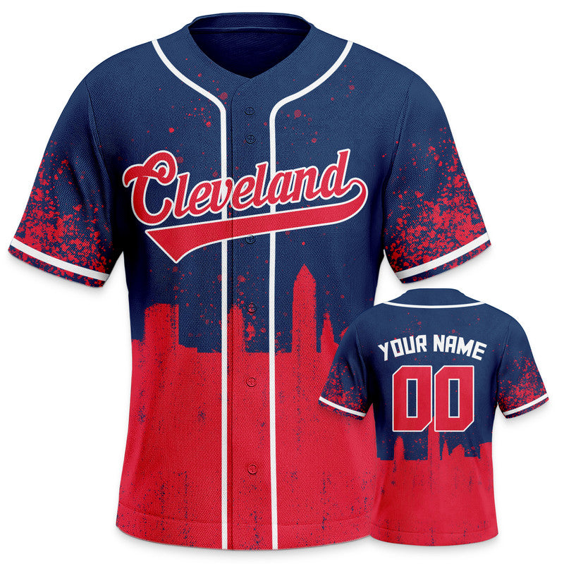 Custom 3D Graffiti Navy Red-White Authentic Baseball Silhouette Jersey