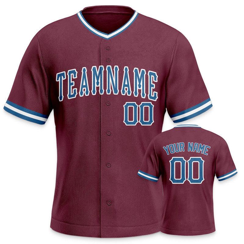 Custom Crimson Light Blue-White Authentic Baseball Jersey