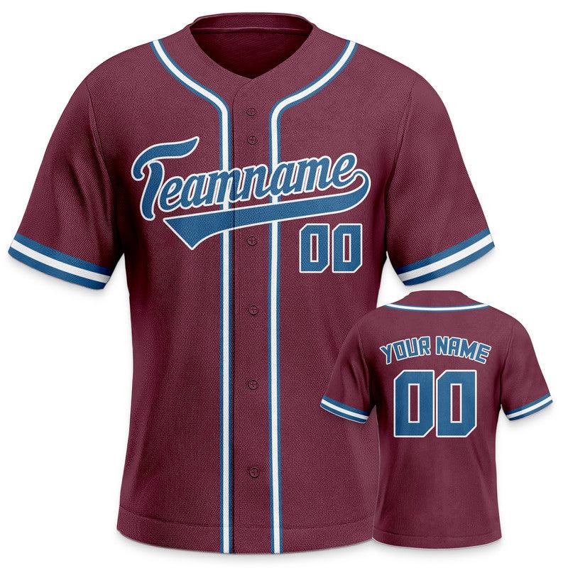 Custom Crimson Light Blue-White Authentic Baseball Jersey