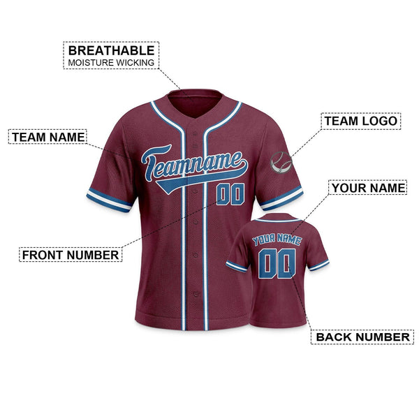 Custom Crimson Blue-White Authentic Classic Baseball Jersey