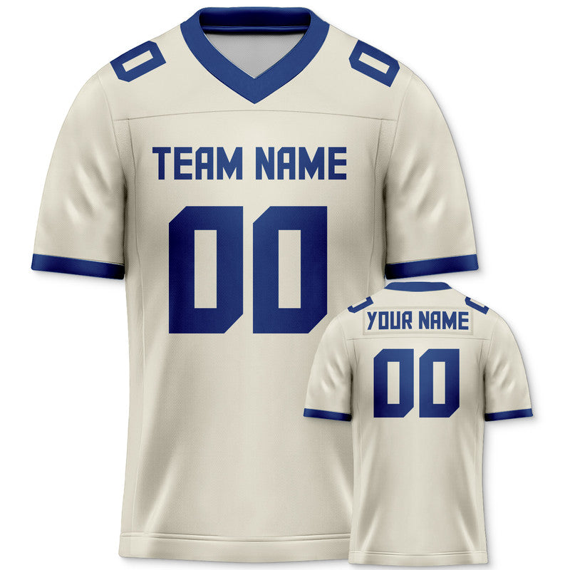 Custom Cream Royal Mesh Authentic Football Jersey