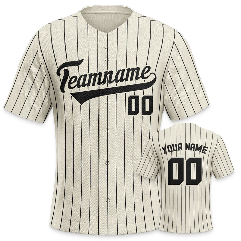 Custom Cream Gray Pinstripe White Gray Authentic Baseball Jersey