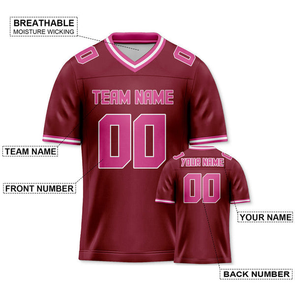 Custom Crimson Pink Mesh Authentic Football Jersey