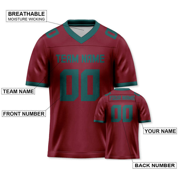 Custom Crimson Kelly Green Mesh Authentic Football Jersey