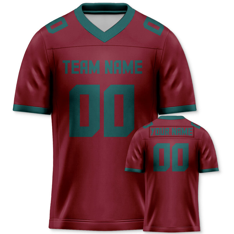 Custom Crimson Kelly Green Mesh Authentic Football Jersey