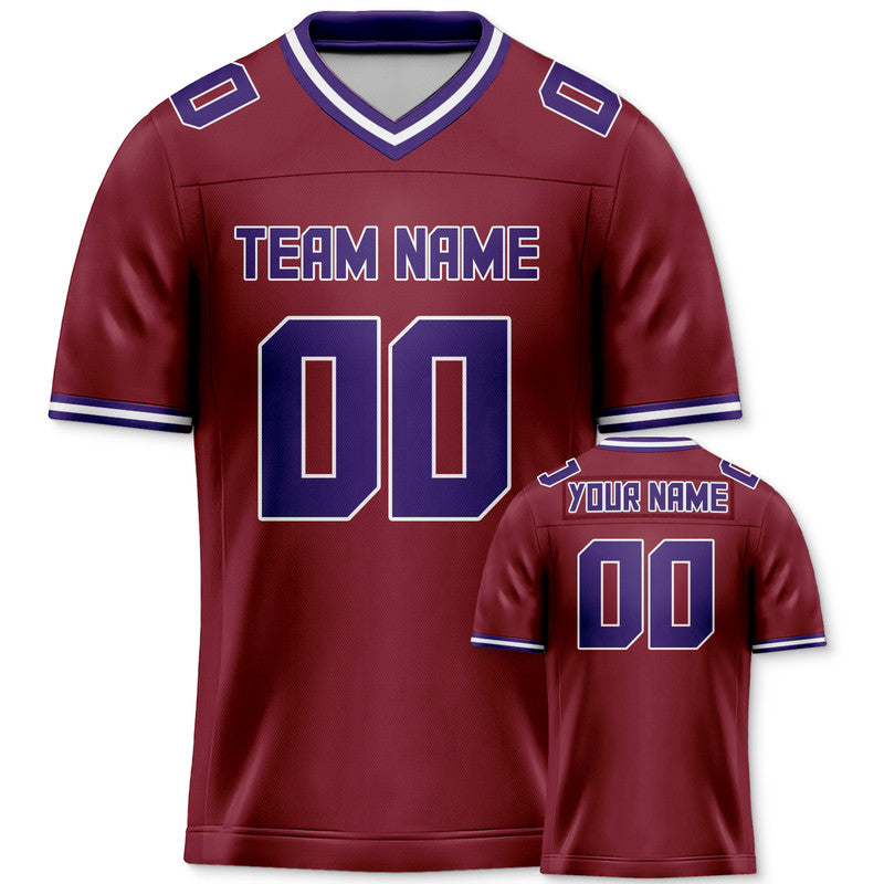 Custom Crimson Purple Mesh Authentic Football Jersey