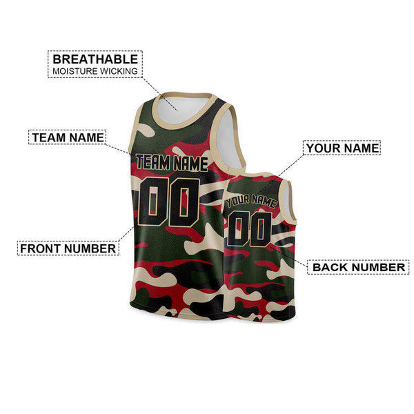 Custom Camo Black-Cream Authentic Salute To Service Basketball Jersey-1