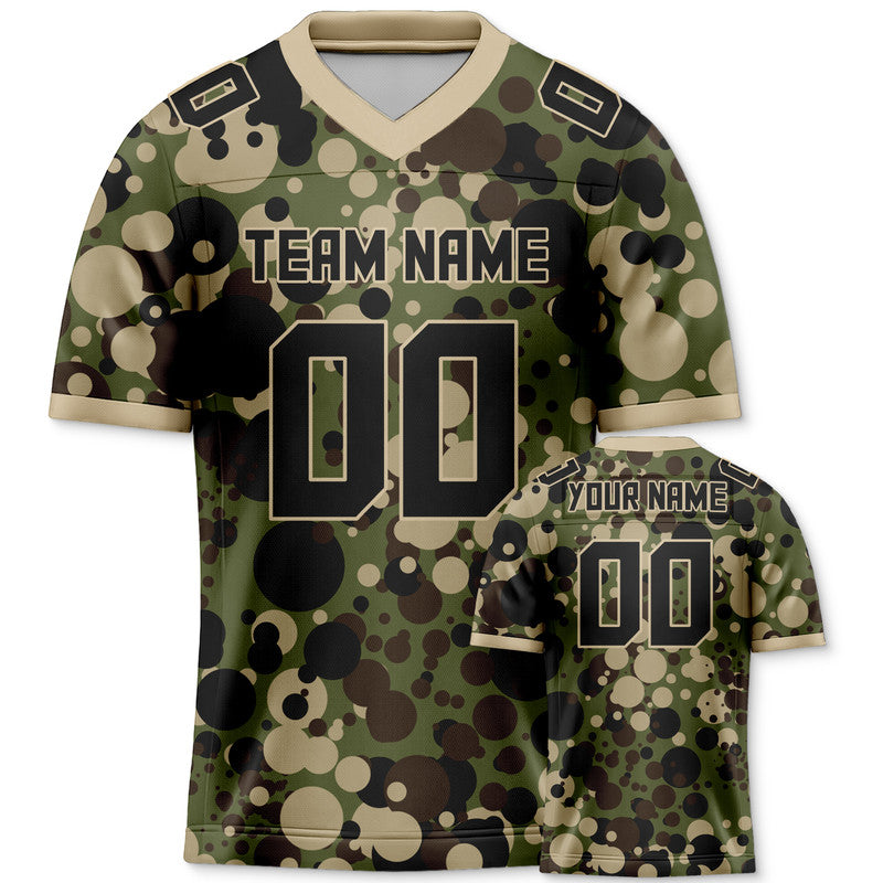 Custom Camo Black-Cream Authentic Salute To Service Football Jersey-3