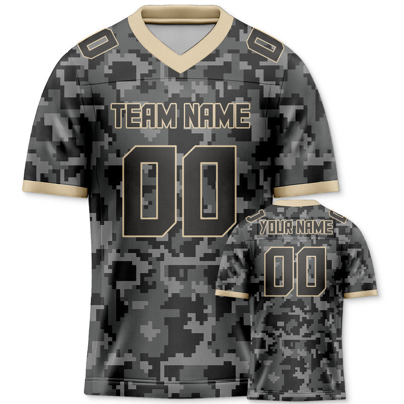 Custom Camo Gray-Cream Authentic Salute To Service Football Jersey