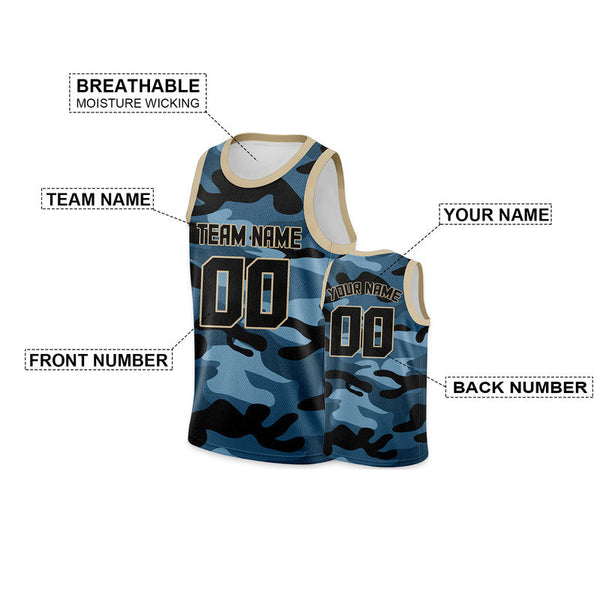 Custom Camo Navy-Gray Authentic Salute To Service Basketball Jersey