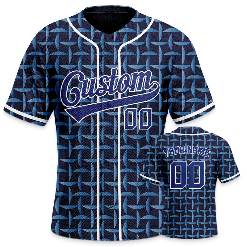 Custom Royal Royal-White 3D Pattern Design Authentic Baseball Jersey