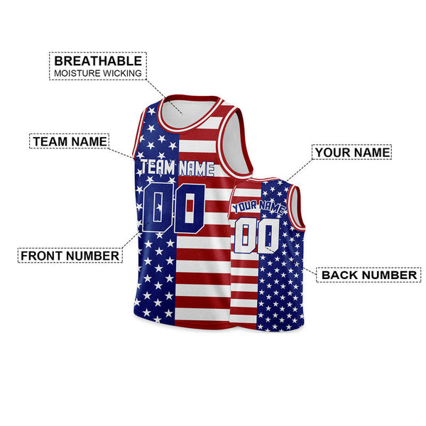 Custom American Flag Fashion Authentic Basketball Jersey