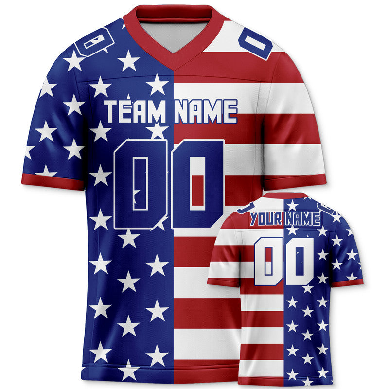 Custom American Flag Fashion Authentic Football Jersey