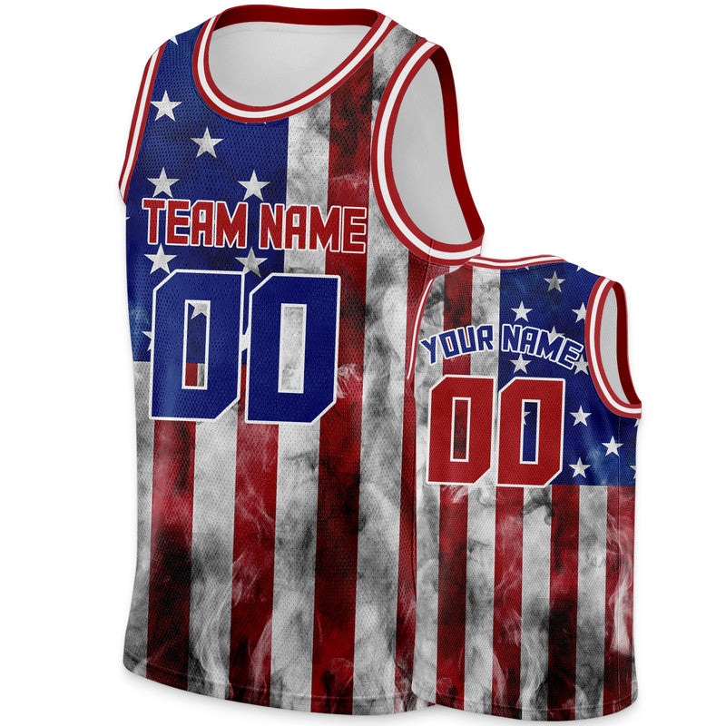 Custom 3D American Flag Fashion Authentic Basketball Jersey1