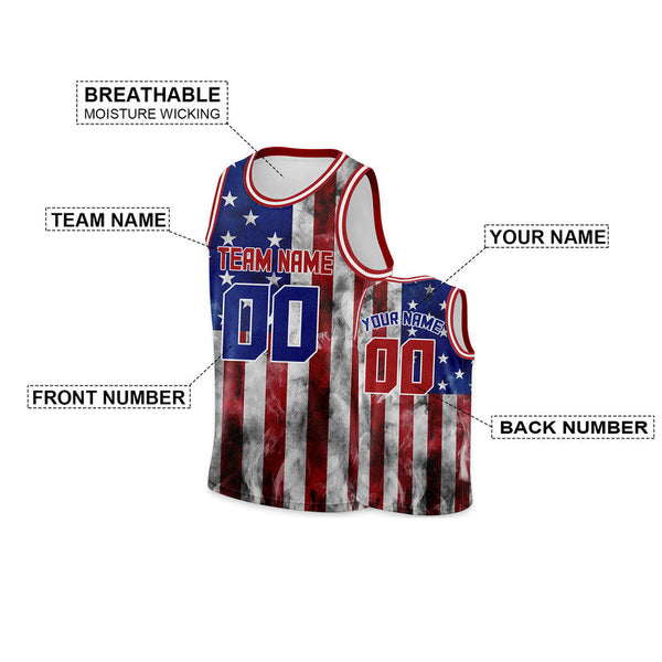 Custom 3D American Flag Fashion Authentic Basketball Jersey1