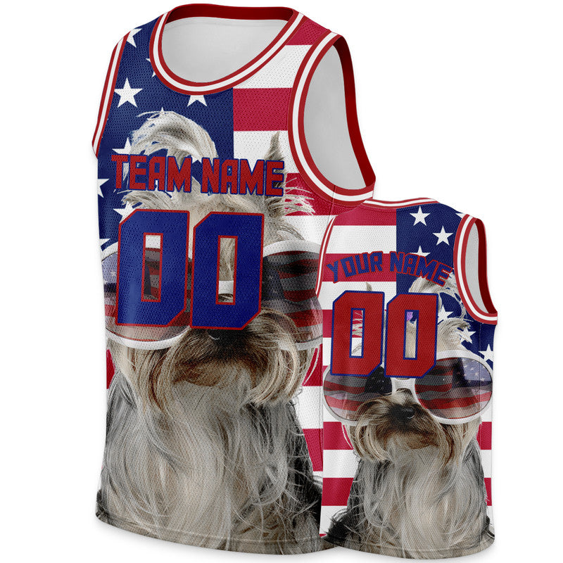 Custom 3D American Flag Fashion Authentic Basketball Jersey2