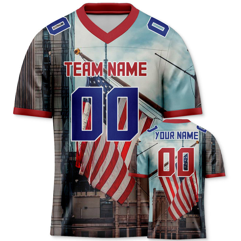 Custom American Flag Fashion Authentic Football Jersey3