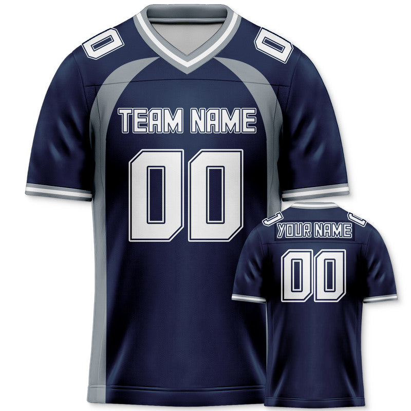 Custom Navy White-Gray Concept Version Authentic Football Jersey