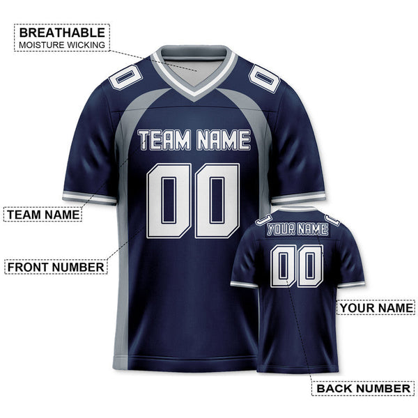 Custom Navy White-Gray Concept Version Authentic Football Jersey