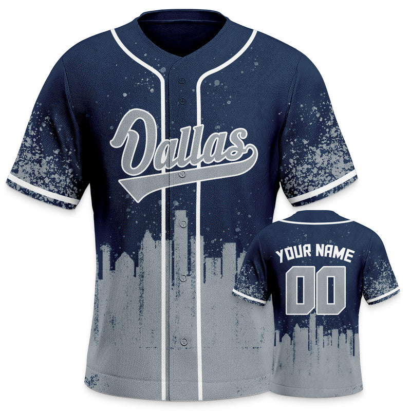 Custom 3D Graffiti Navy Gray-White Authentic Baseball Silhouette Jersey