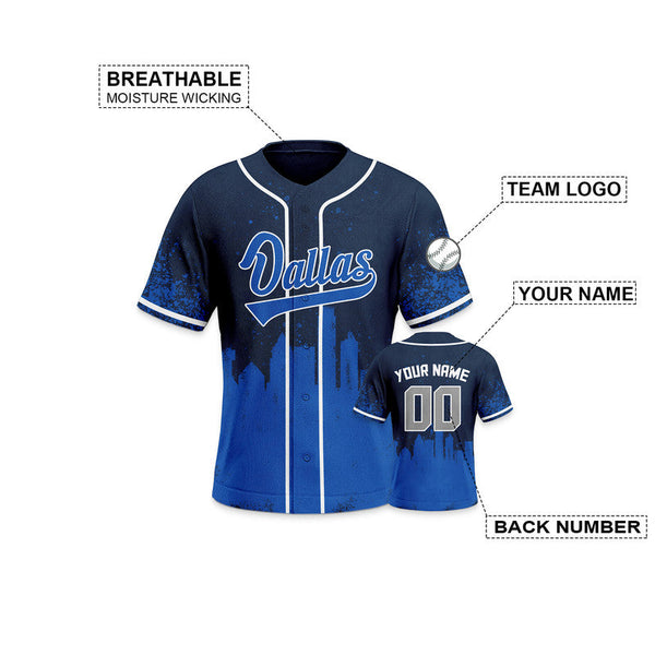 Custom 3D Graffiti Navy Royal-White Authentic Baseball Silhouette Jersey