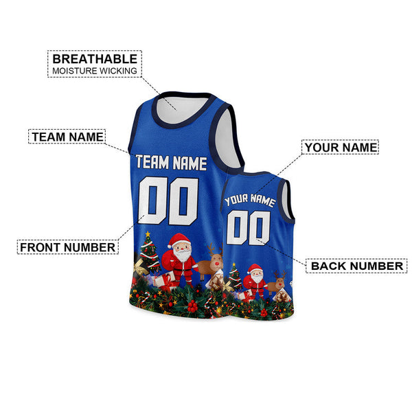 Christmas Day Custom Royal White-Black Santa Claus Authentic Basketball Jersey1