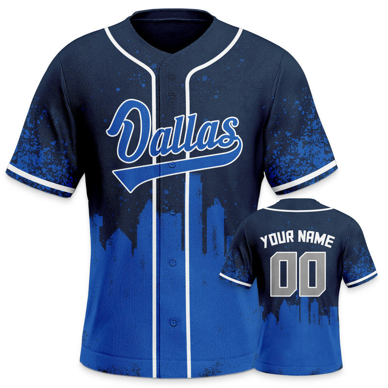 Custom 3D Graffiti Navy Royal-White Authentic Baseball Silhouette Jersey