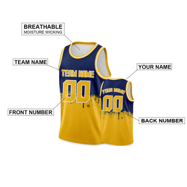 Custom Navy Gold-White Authentic Spilt Fashion Basketball Jersey1