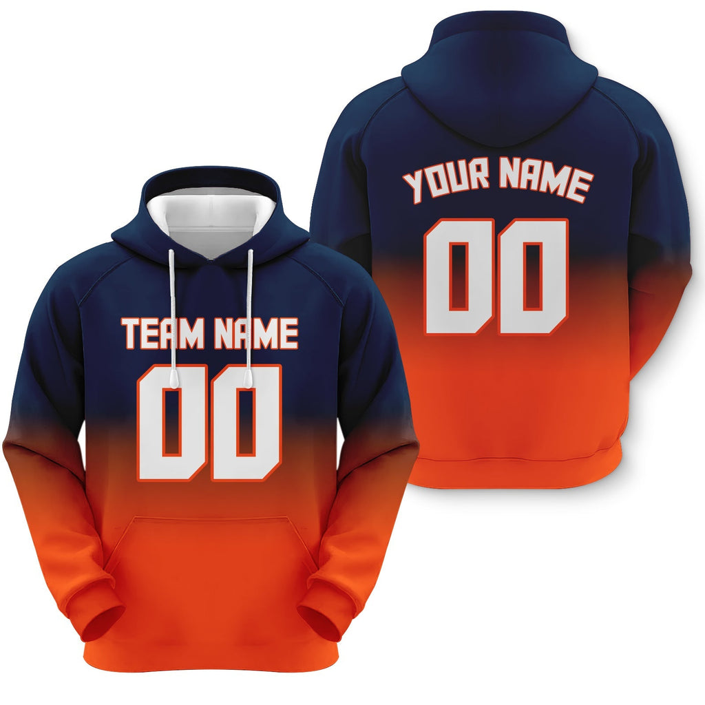 Custom Navy White-Orange Sports Pullover Sweatshirt Split Fashion Football Hoodie1