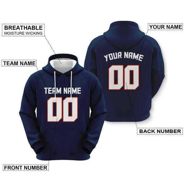 Custom Navy White-Orange Sports Pullover Sweatshirt Football Hoodie1