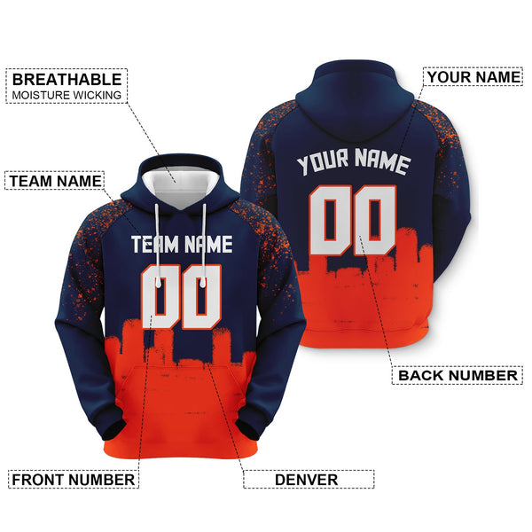 Custom Sports Pullover Sweatshirt Graffiti City Denver Fashion Football Hoodie1