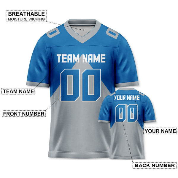 Custom Powder Blue Gray-White Concept Version Authentic Football Jersey