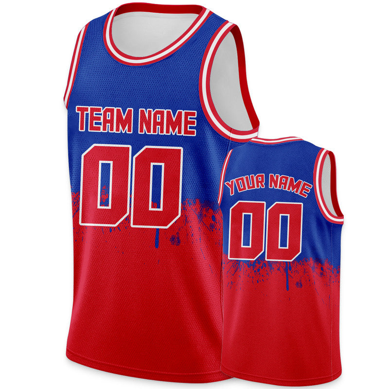 Custom Royal Red-White Authentic Spilt Fashion Basketball Jersey1