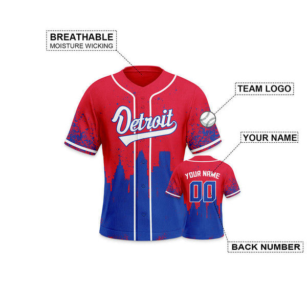 Custom 3D Graffiti Red Royal-White Authentic Baseball Silhouette Jersey