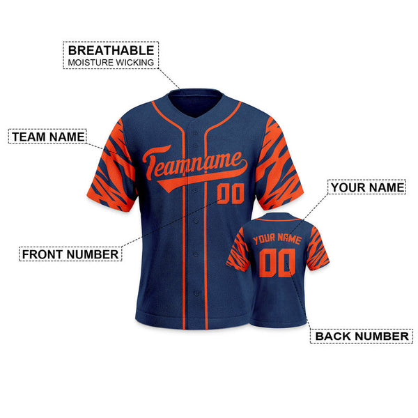 Custom Orange Navy Creative  Cool Concept Authentic Baseball Jersey