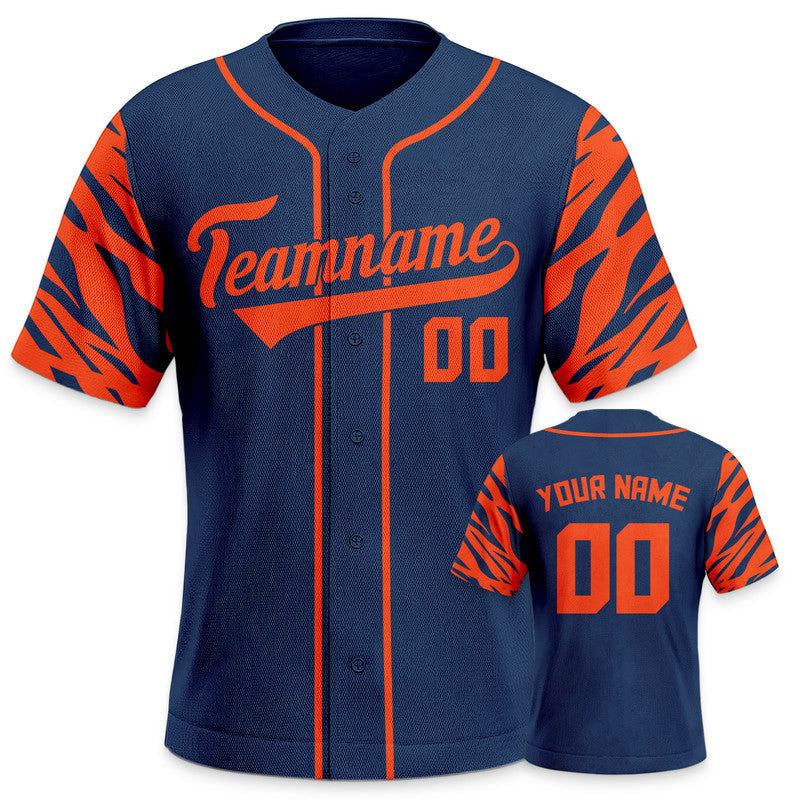 Custom Orange Navy Creative  Cool Concept Authentic Baseball Jersey