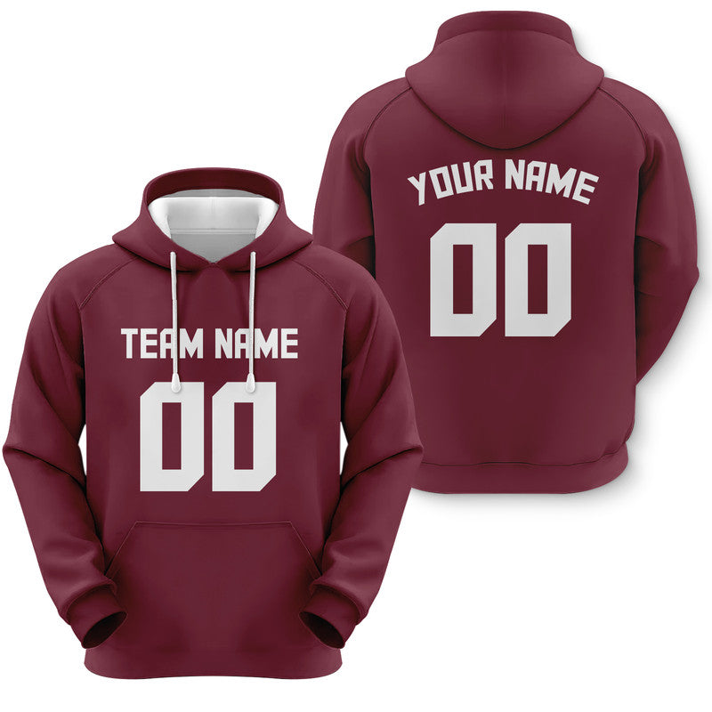 Custom Garnet White Sports Pullover  Sweatshirt Football Hoodie