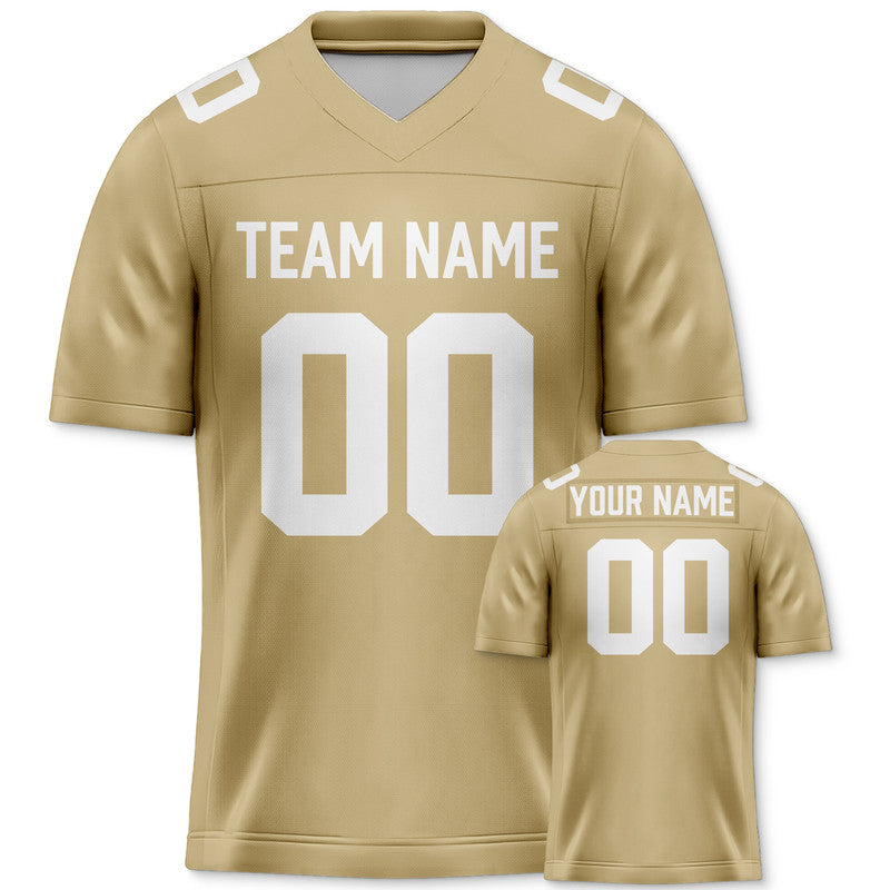 Custom Gold White Mesh Authentic Football Jersey1