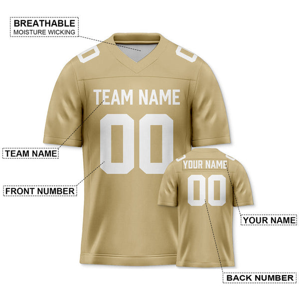 Custom Gold White Mesh Authentic Football Jersey1