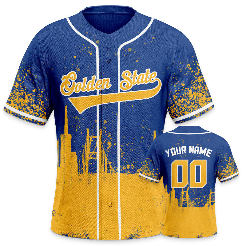 Custom 3D Graffiti Royal Gold-White Authentic Baseball Silhouette Jersey