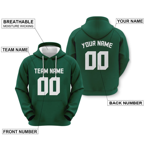 Custom Gotham Green White Sports Pullover  Sweatshirt Football Hoodie