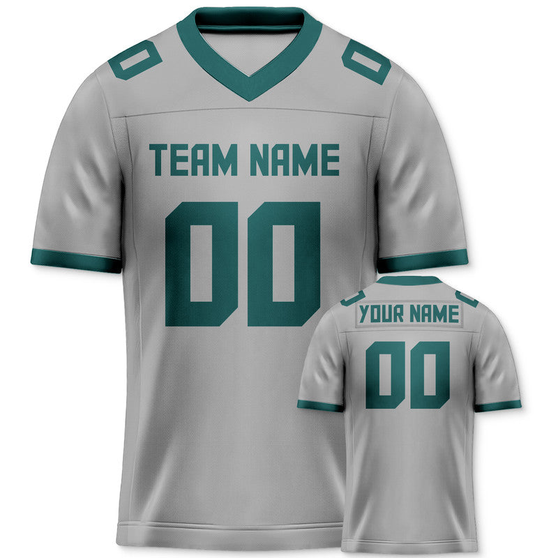 Custom Gray Kelly Green Mesh Authentic Football Jersey