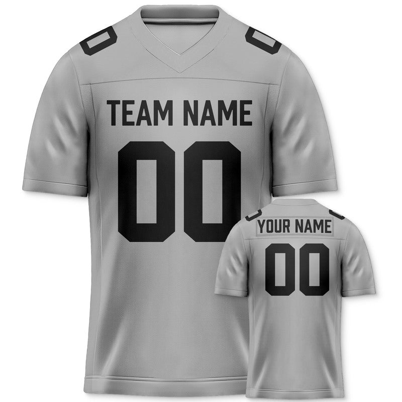 Custom Gray Black Authentic Football Jersey