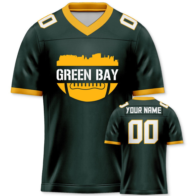 Custom Football Jersey With Green Bay City Souvenir Fashion Football Shirt