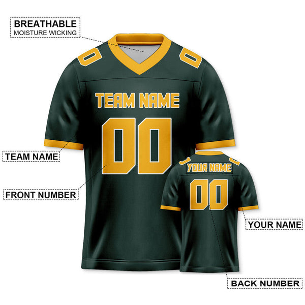 Custom Kelly Green Gold Mesh Authentic Football Jersey