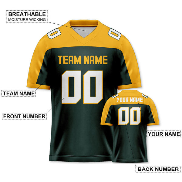 Custom Kelly Green Gold-White Concept Version Authentic Football Jersey